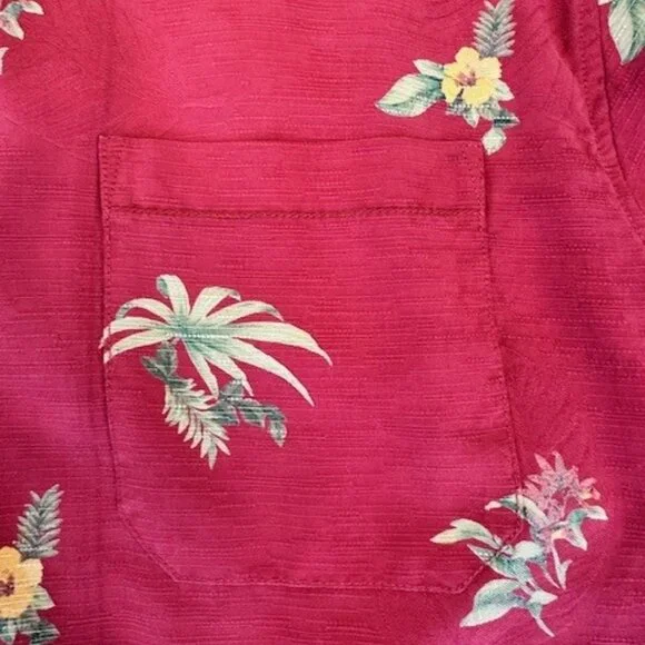 Tommy Bahama 100% Silk Floral Hawaiian Shirt XL Short Sleeve Button Up - Picture 4 of 5